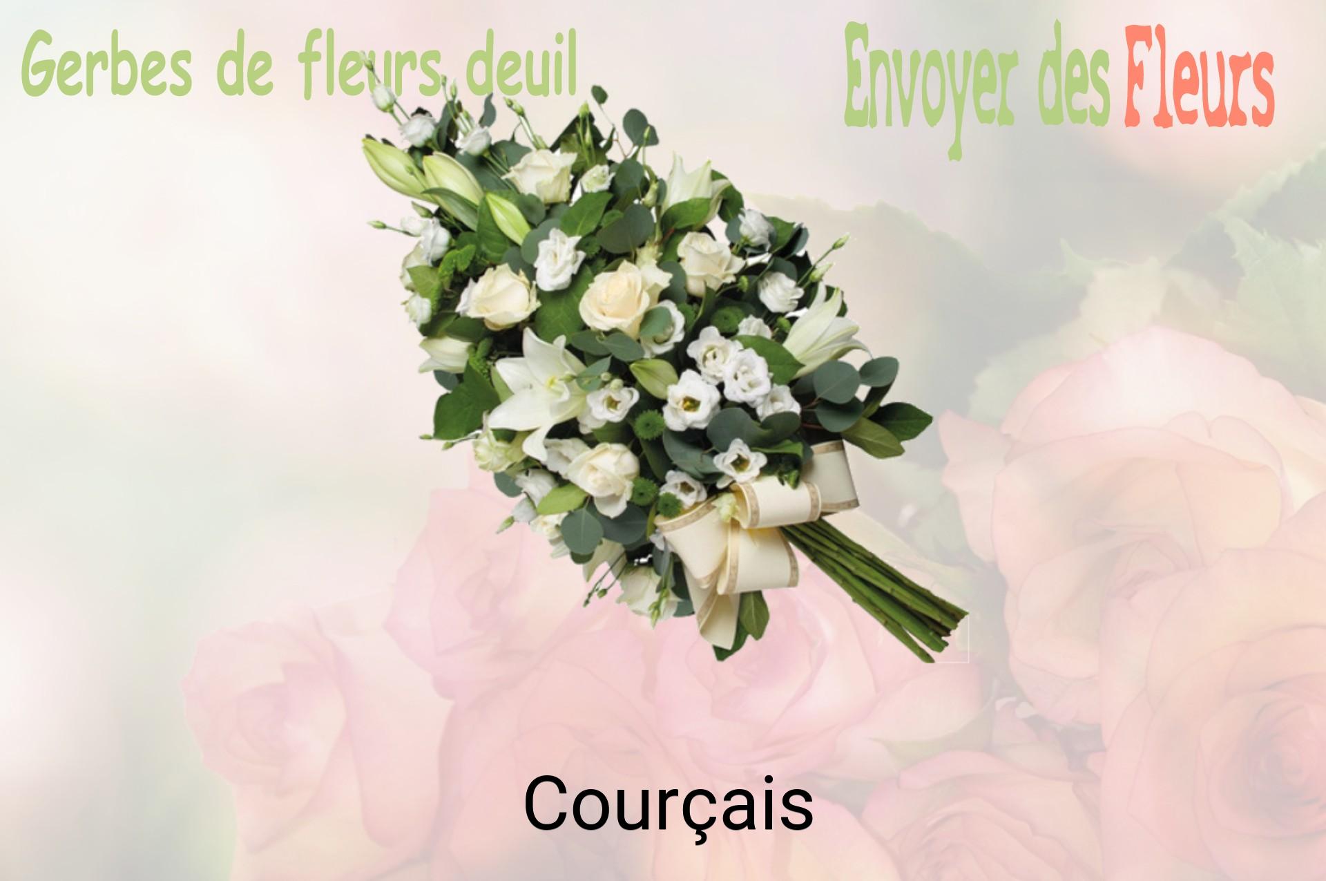 Gerbe de fleurs de deuil livrée à Courçais